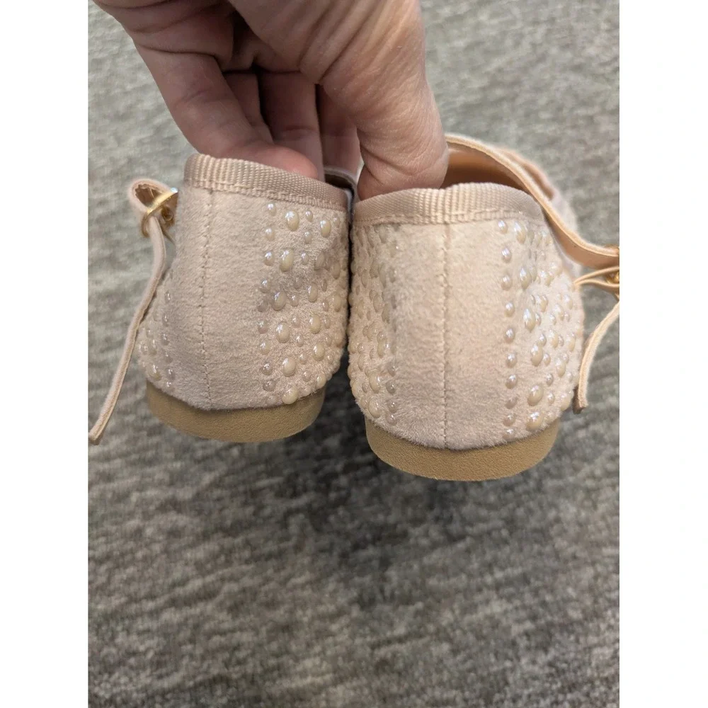 Lucky Top Kids Girls Pearl Embellished Mary Jane Flats‎ Blush Pink Size 3 Dressy